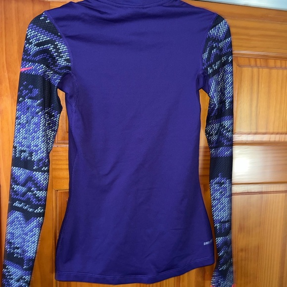 Nike Women's Purple and Black Long Sleeve Tee - Picture 2 of 5